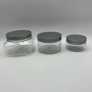 3-Piece Leak-Proof Round Travel Jars Makeup & Beauty‎ Essentials 2oz 4oz 8oz